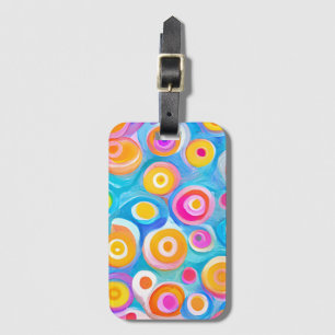 Abstract Art Circles Bright Colours Happy Artisan Luggage Tag