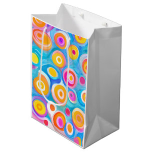 Abstract Art Circles Colourful Bright Fun Medium Gift Bag