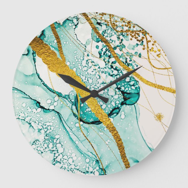 Abstract Art Clouds: Translucent Ink Large Clock (Front)