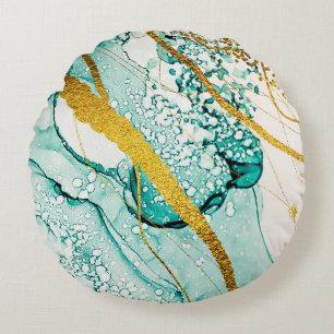 Abstract Art Clouds: Translucent Ink Round Cushion