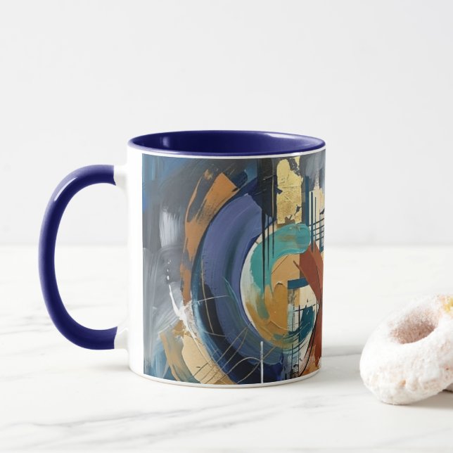 ِِAbstract Art coffee cup (With Donut)