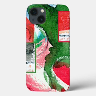 abstract art collage, mixed media and watercolor 2 iPhone 13 case