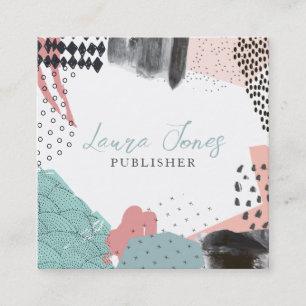 Abstract Art Collage Publisher Writer Square Appointment Card