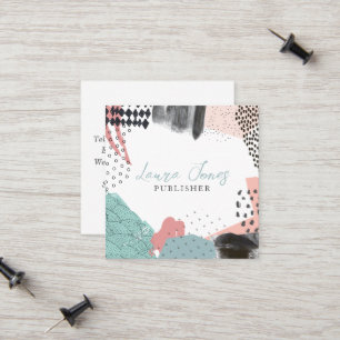 Abstract Art Collage Publisher Writer Square Calling Card