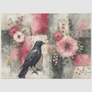 Abstract Art College Distressed Florals Decoupage Tissue Paper