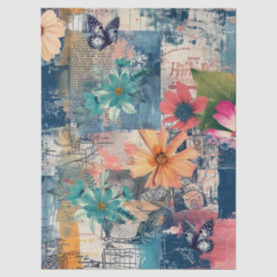 Abstract Art College Florals & Butterflies Tissue Paper