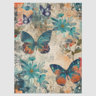 Abstract Art College Florals & Butterflies Tissue Paper