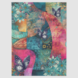 Abstract Art College Florals & Butterflies Tissue Paper
