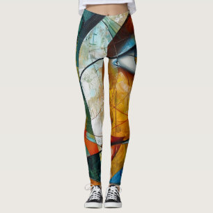 Abstract art colorful leggings