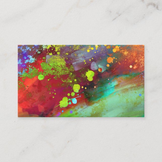 abstract art colourful business card template (Front)