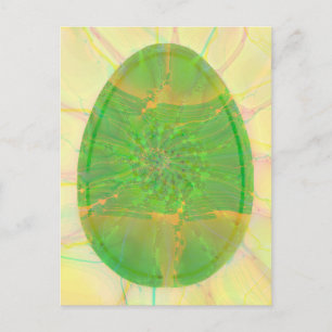 Abstract Art Colourful Egg Amber Green Yellow Gold Holiday Postcard