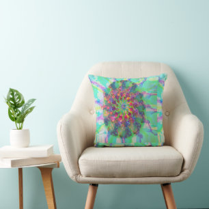 Abstract Art Colourful Egg Elegant light Turquoise Cushion