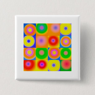Abstract Art Colourful Happy 15 Cm Square Badge