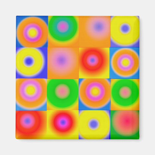 Abstract Art Colourful Happy Magnet (Front)
