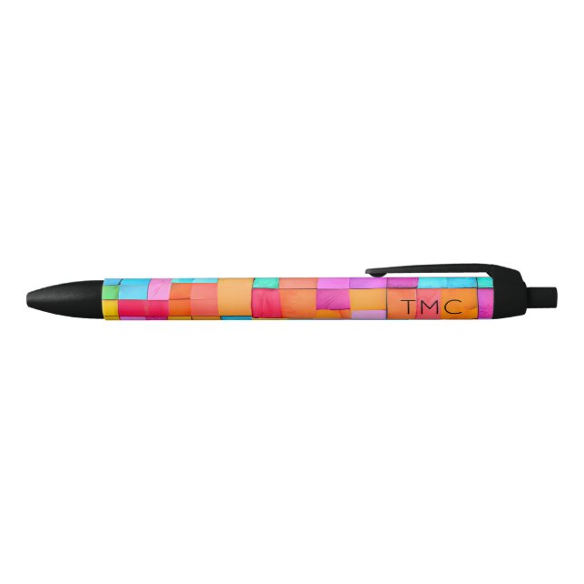 Abstract Art Colourful Initials Fun Modern Black Ink Pen (Top)