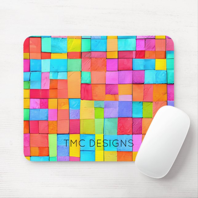 Abstract Art Colourful NAME Office Home School Fun Mouse Pad (With Mouse)