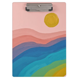 Abstract Art Colourful Watercolor Pink Blue Clipboard