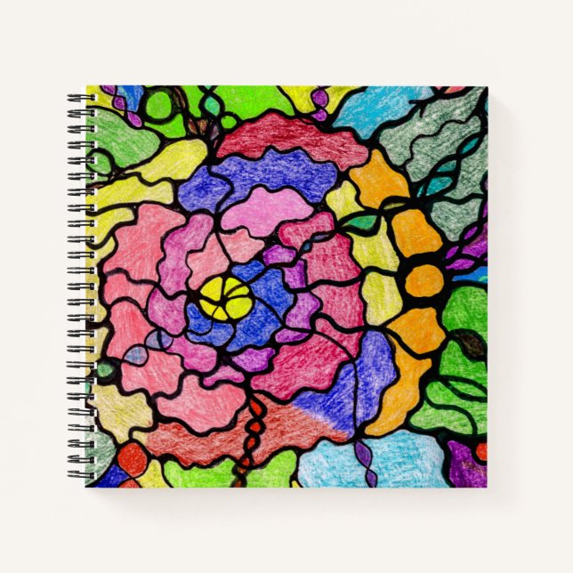 Abstract Art Colourful Wonderful Flower Notebook (Front)