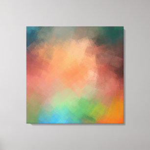 Abstract Art Colourful Yellow Red Blue Green Moder Canvas Print