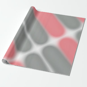 Abstract Art Coral Pink Grey Pattern Wrapping Paper