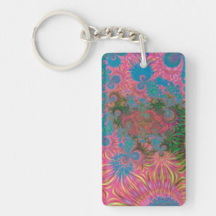 Abstract Art Corals Key Ring
