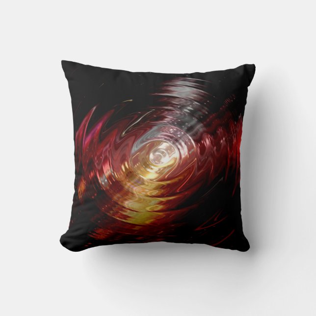 Abstract Art Dark Wave Swirl Light Cushion (Front)