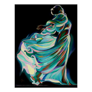 Abstract Art Deco Dancer - Art Print