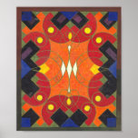 Abstract Art Deco Design by Swiss Artist Poster<br><div class="desc">This poster is after an original gouache rug design. Colourful work dates to around 1920.</div>