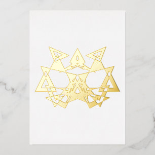 Abstract Art Deco Masquerade Gold Foil Blank Card
