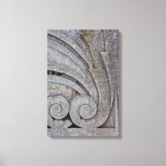 Abstract Art Deco Stone Relief Sculpture Detail Canvas Print (Front)