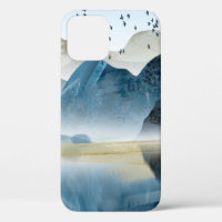 Abstract art decorative background. Mountains and