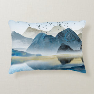 Abstract art decorative background. Mountains and  Cushion