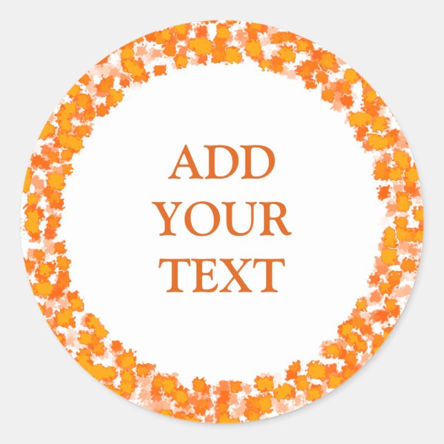 Abstract Art Design Autumn Foliage DIY Classic Round Sticker (Front)