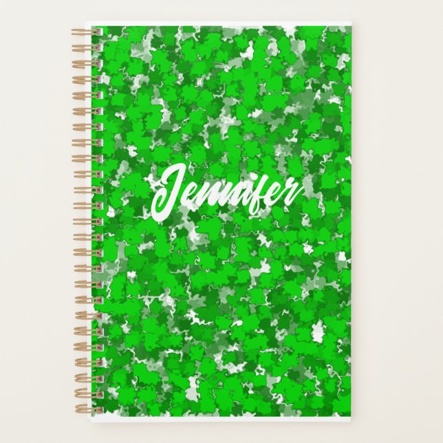 Abstract Art Design Green Foliage  Planner (Front)