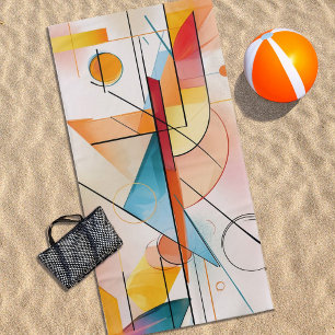 Abstract Art Design in Reds & Oranges Beach Towel