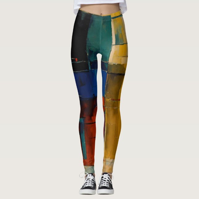 Abstract art design leggings (Front)