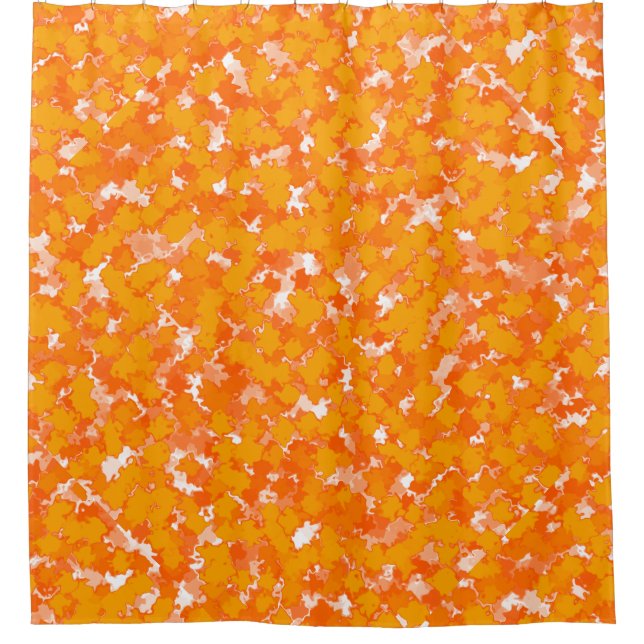 Abstract Art Design Orange Foliage Shower Curtain (Front)