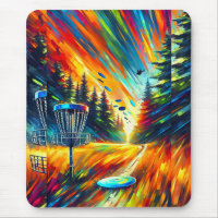 Abstract Art Disc Golf themed Mouse Pad