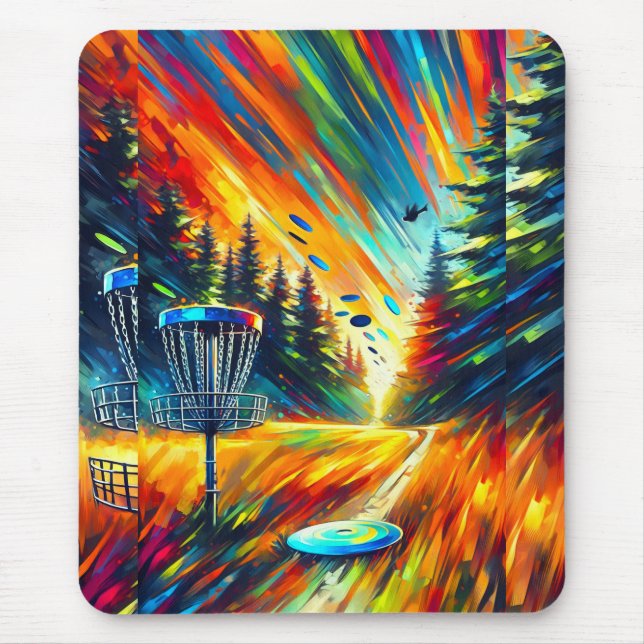 Abstract Art Disc Golf themed  Mouse Pad (Front)