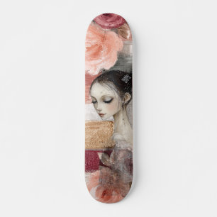 Abstract Art Distressed Grunge Girl Mixed Media Skateboard