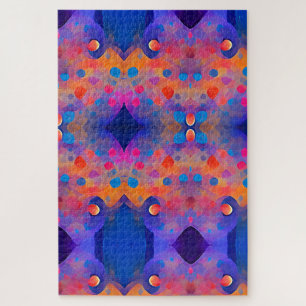 Abstract art dots colourful geometric 1000+ piece jigsaw puzzle