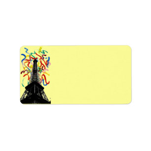 Abstract Art-Eiffel Tower Address Label