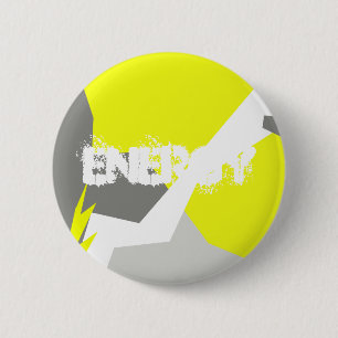 Abstract Art Energy Yellow Grey 6 Cm Round Badge
