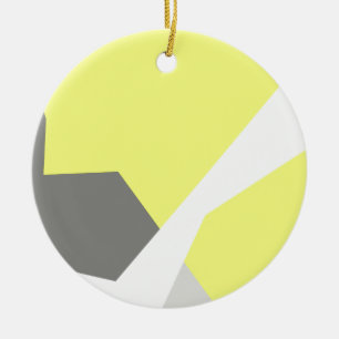 Abstract Art Energy Yellow Grey Ceramic Tree Decoration