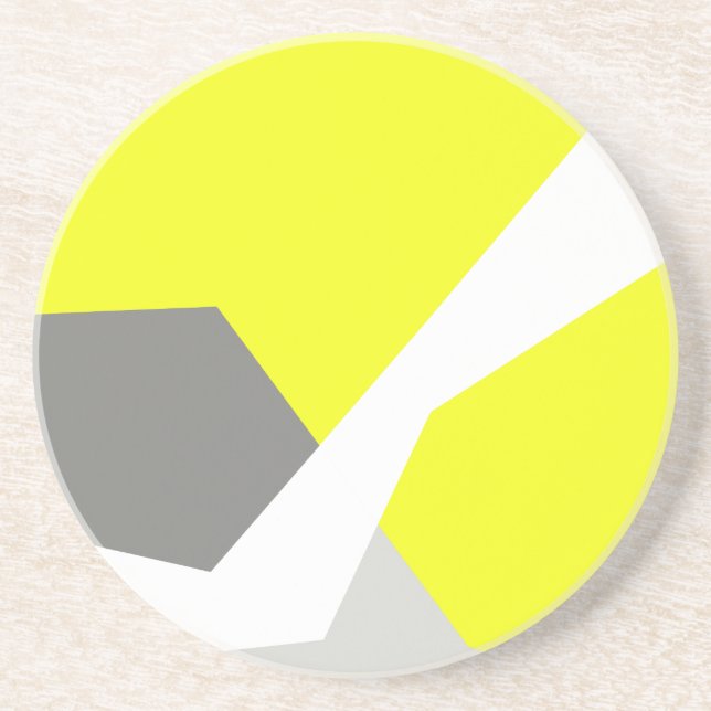 Abstract Art Energy Yellow Grey Coaster (Front)