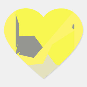Abstract Art Energy Yellow Grey Heart Sticker