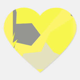 Abstract Art Energy Yellow Grey Heart Sticker