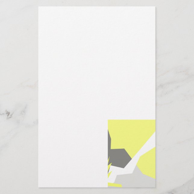 Abstract Art Energy Yellow Grey Stationery (Front)
