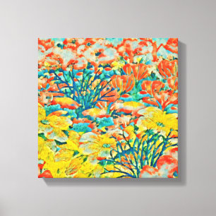 Abstract Art Exotic Summer Garden Canvas Print