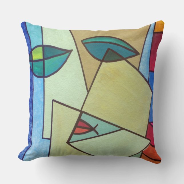 abstract art face cushion (Front)
